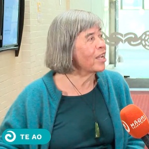 Gillian being interviewed on Maori Television